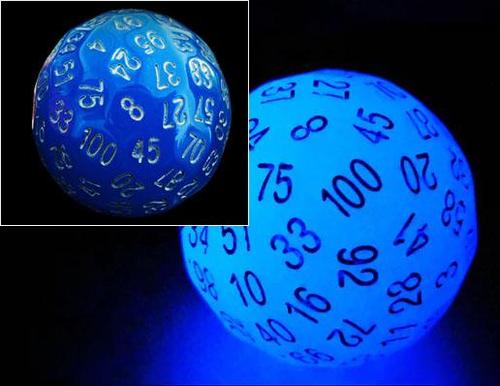 Foam Brain: 100 Sided Die - Glow Blue